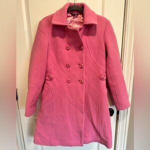 Tara Jarmon Pink Wool Blend Double-Breasted Coat Size 42 US 10